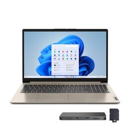 Lenovo - IdeaPad 1 15.6" HD Laptop,Intel N4500,4GB RAM,128GB eMMC,1 Year Office 365,Win 11 - Sand