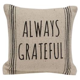 BreeBe - Always Grateful Striped Natural Pillow - Ivory, Black