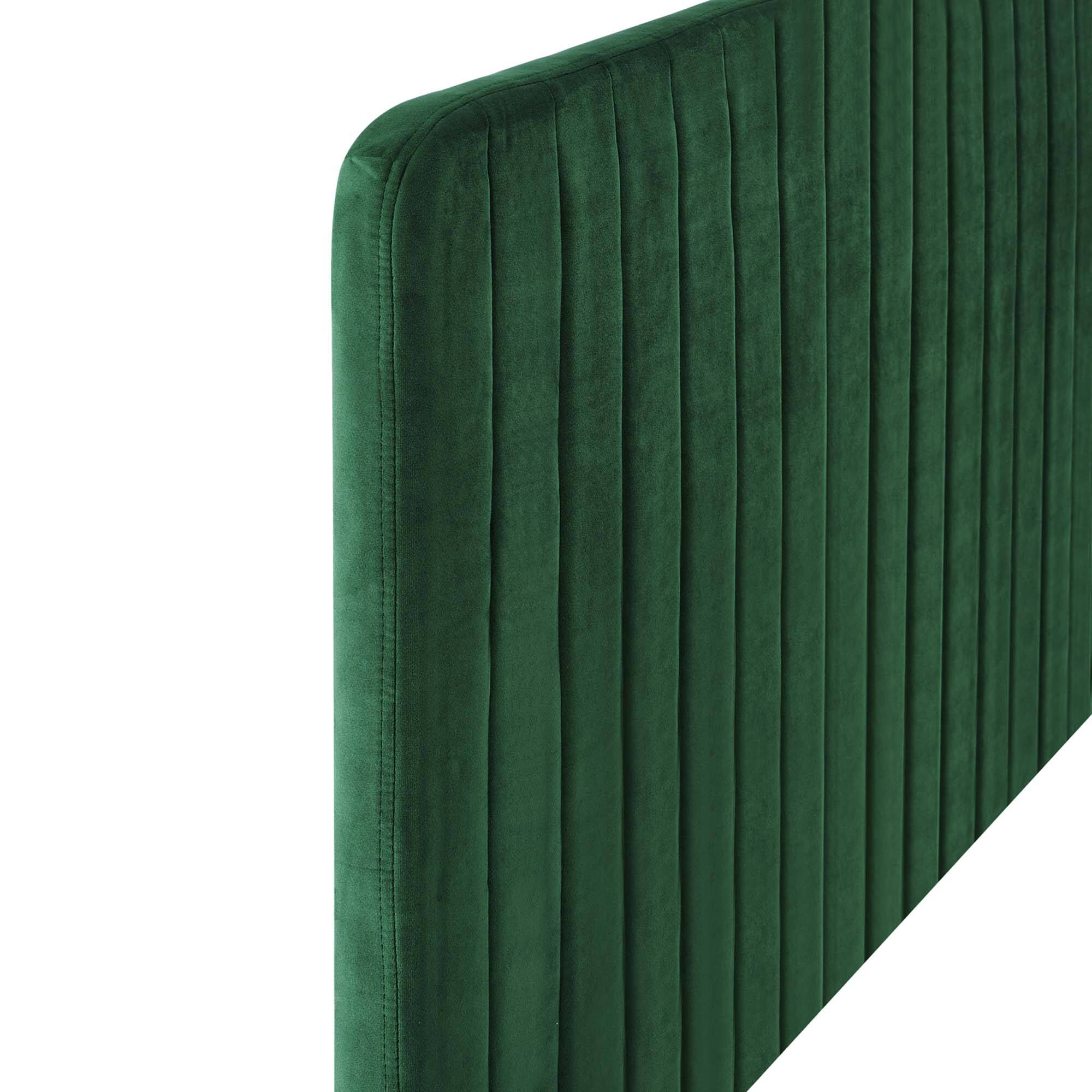 Back. Modway - Milenna Channel Tufted Performance Velvet Twin Headboard by Modway - Green.