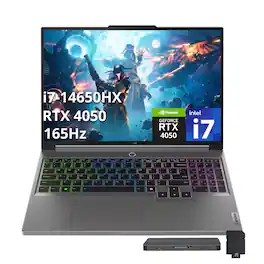 Lenovo - Legion i5 16" WQXGA Gaming Laptop,Intel i7-14650HX,16GB RAM,1TB SSD+1TB Dock Set,GeForce RTX 4050,Win 11 - Gray