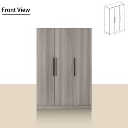 FUFU & GAGA - FUFU&GAGA 3 - Door Wardrobe: Modern Minimalist Storage with Anti - Tip Safety - Gray
