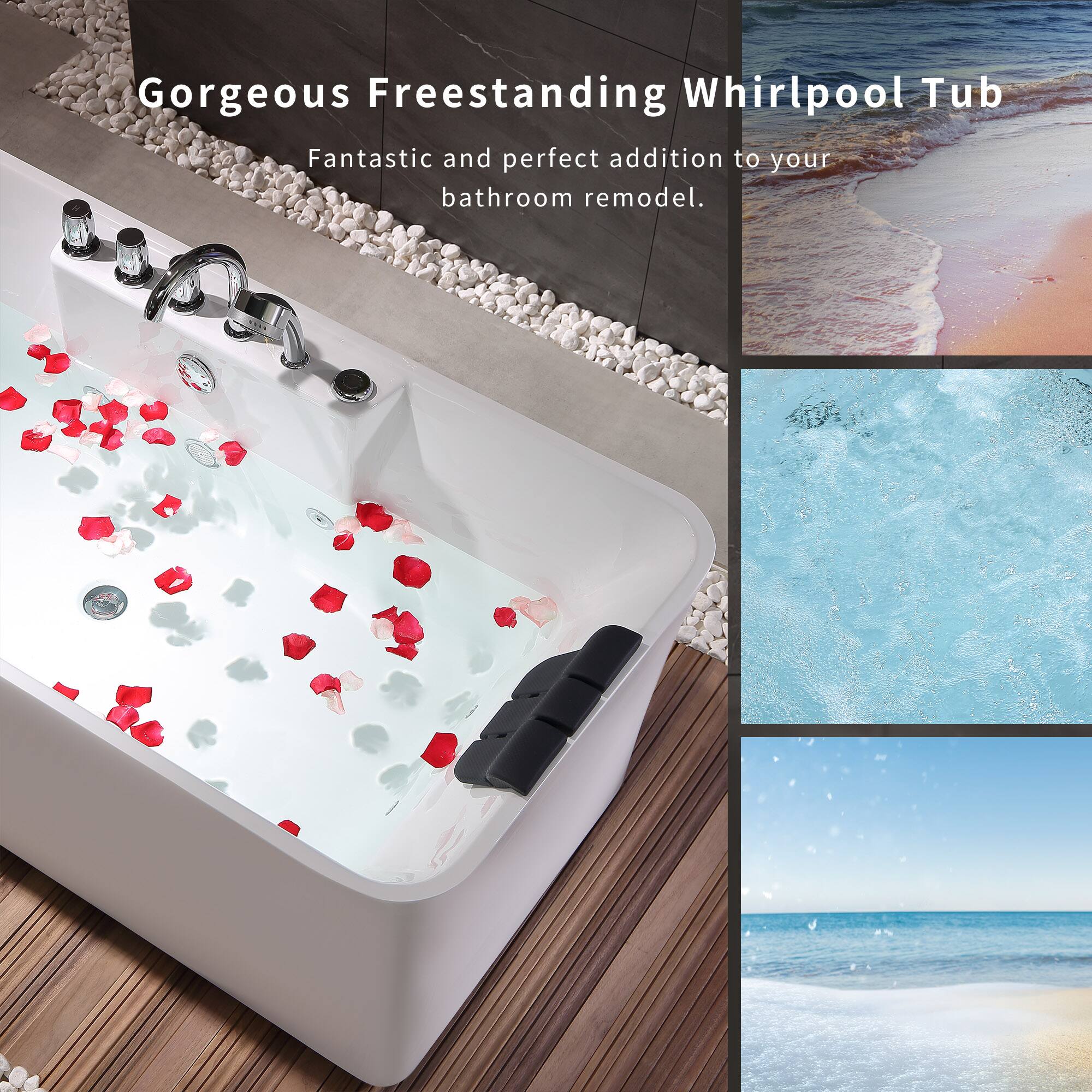 Gorgeous Freestanding Whirlpool Tub  
Fantastic and perfect addition to your bathroom remodel.