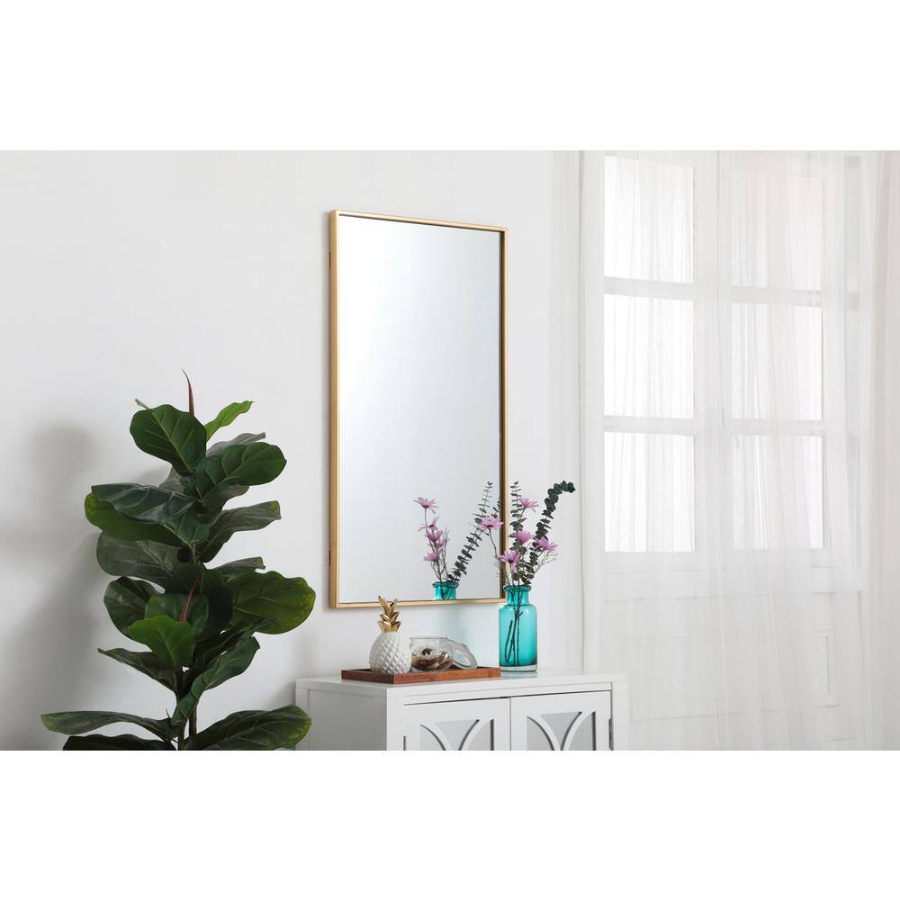 Alt View 7. Elegant Decor - Metal frame rectangle mirror 20 inch in Brass - Brass.