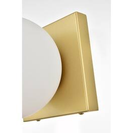 Living District - Jaylin 1 light Bath Sconce - Brass And Frosted White