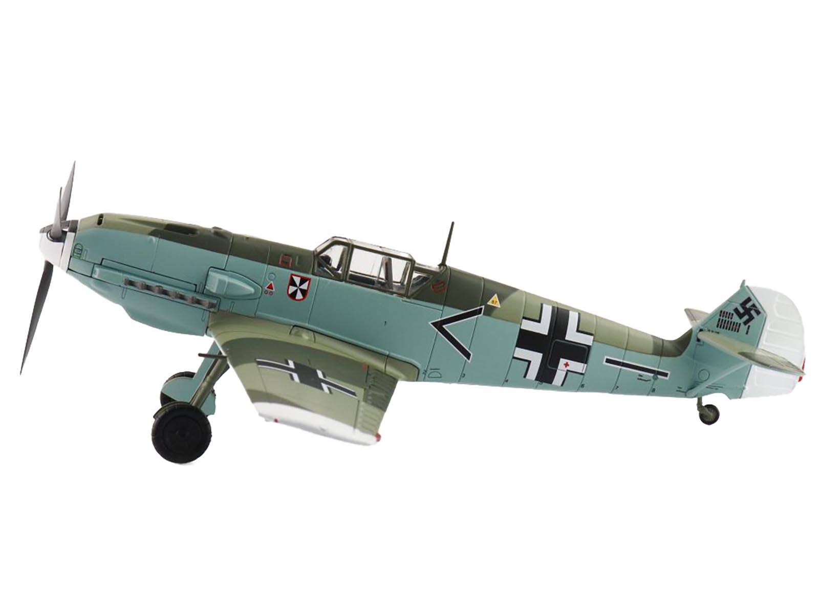 Alt View 1. Hobby Master - Messerschmitt BF 109E-4 Fighter Aircraft "Franz von Werra" (1940) German Luftwaffe 1/48 Diecast Model by Hobby Master.