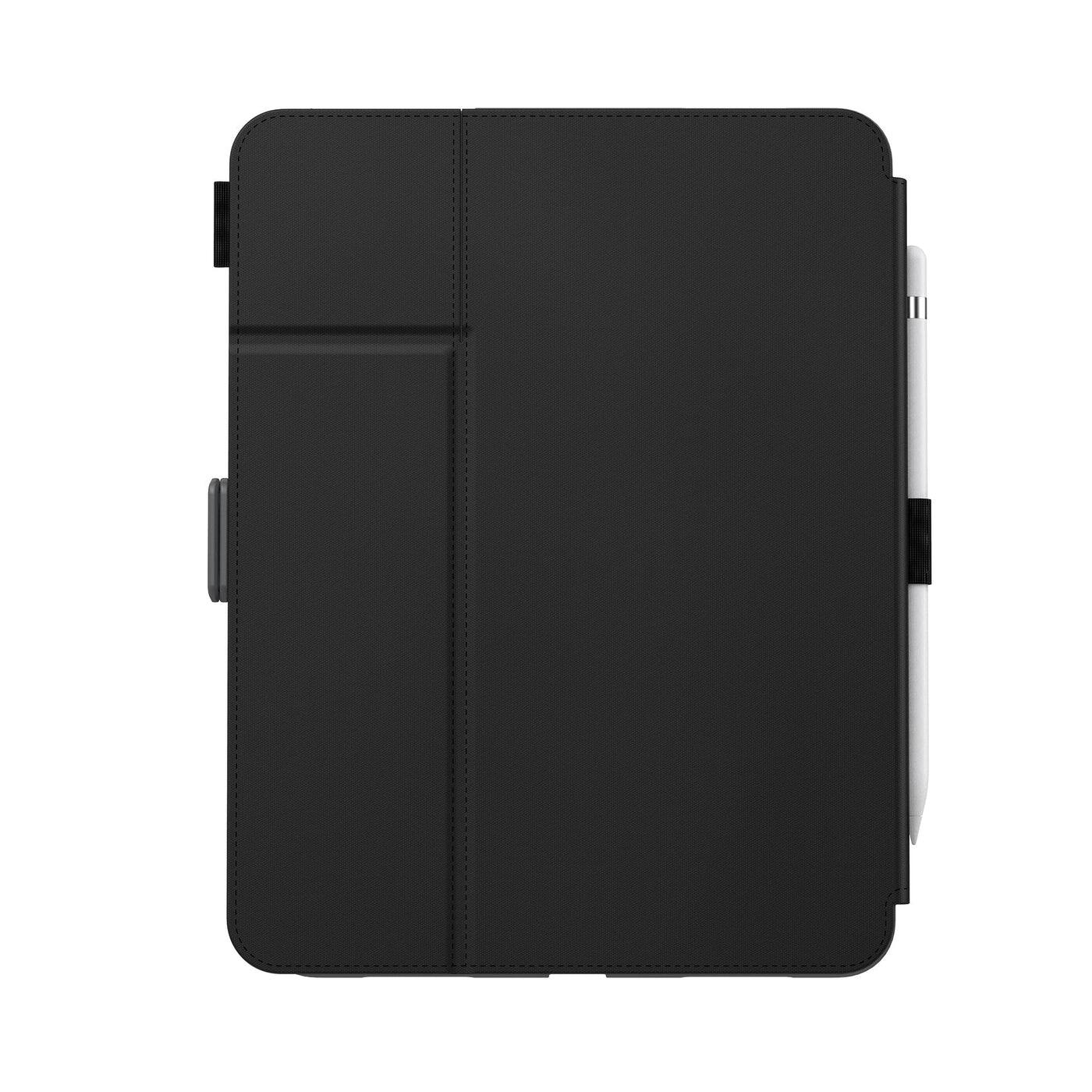Angle. Speck - StyleFolio Case for Apple iPad 10.9-11-inch (2022-2025 - 10th/11th gen A16) - Black - Black.