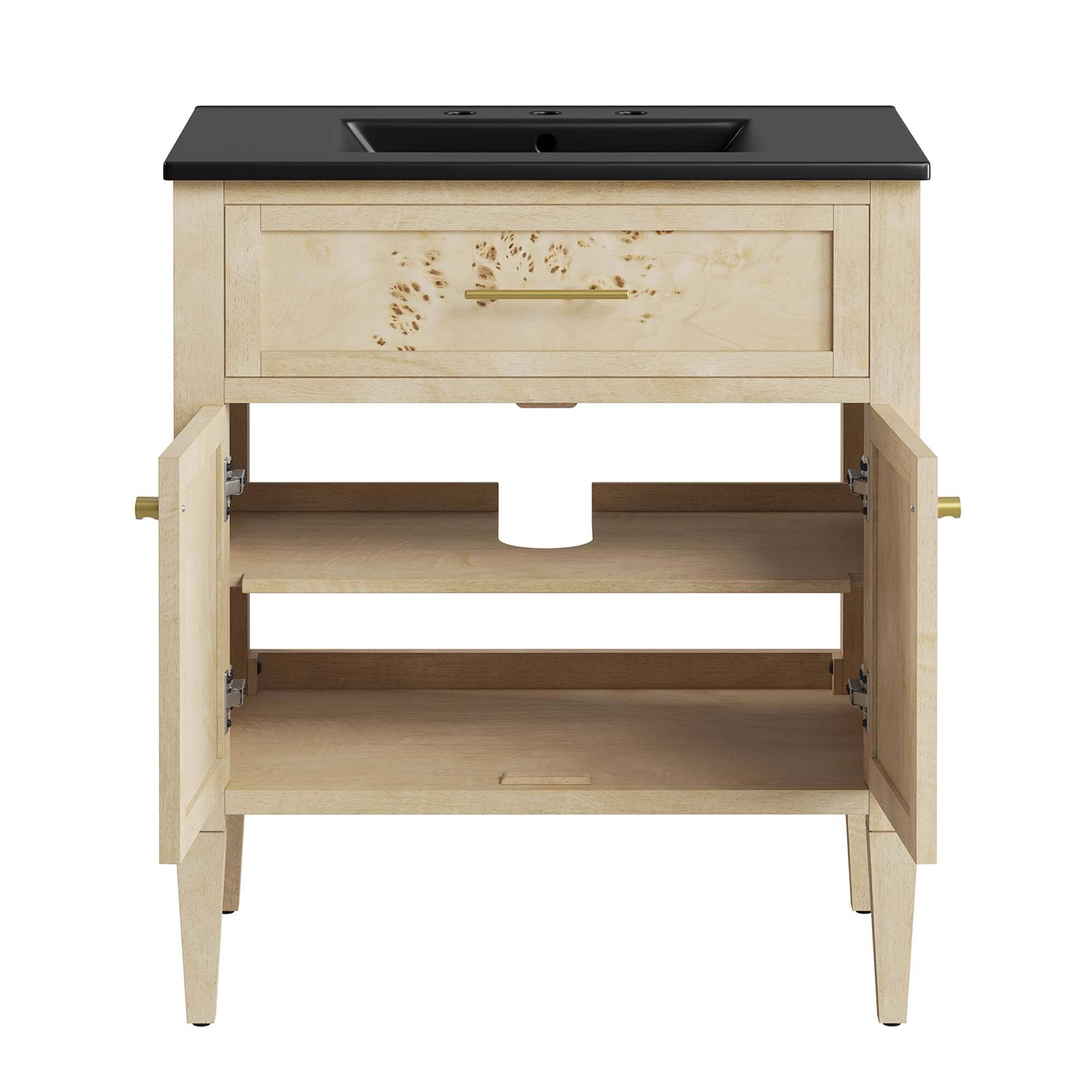 Alt View 5. Modway - Elysian Bathroom Vanity Basin Included by Modway - Black Burl.