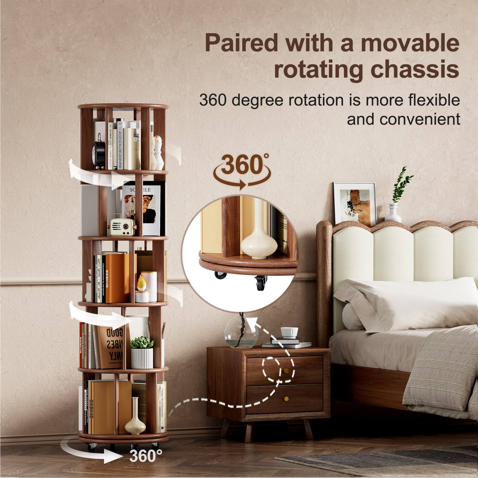 Paired with a movable rotating chassis  
360 degree rotation is more flexible and convenient  
360°  
360°