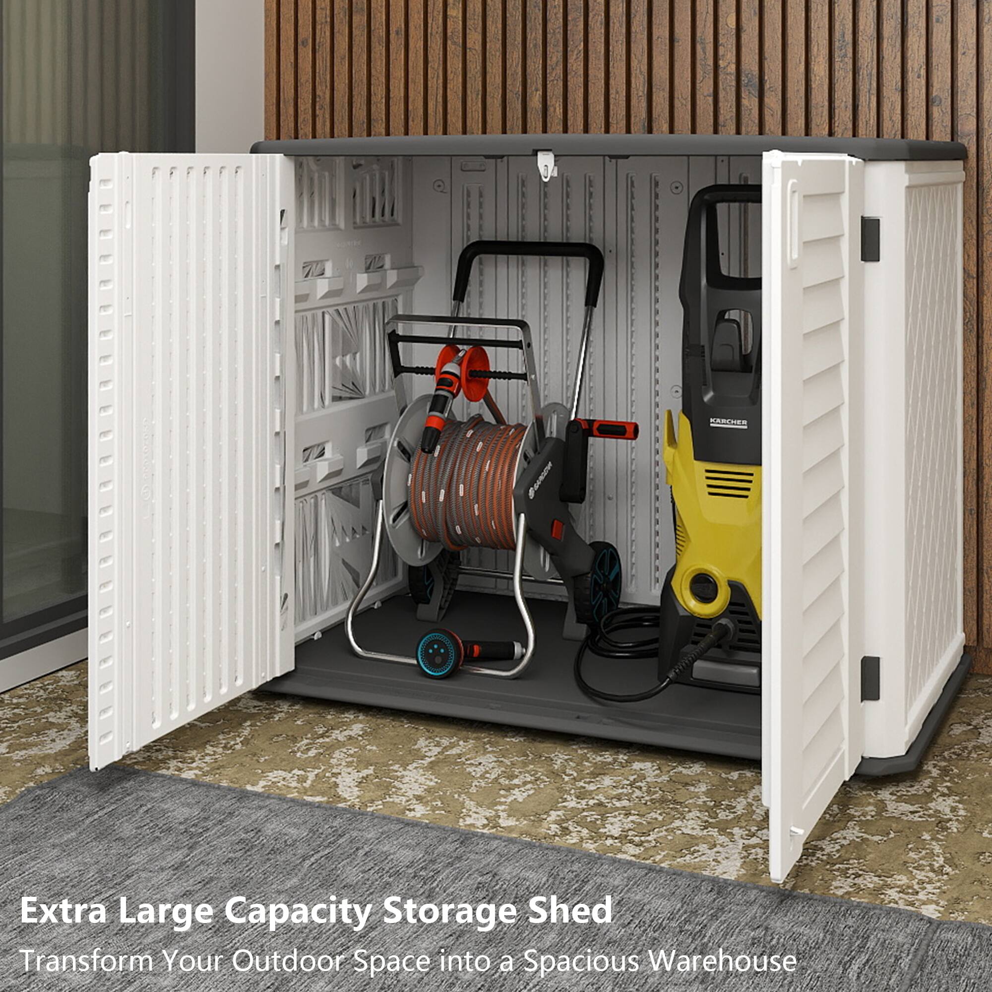 4 SARETA - Extra Large Capacity Storage Shed  
Transform Your Outdoor Space into a Spacious Warehouse