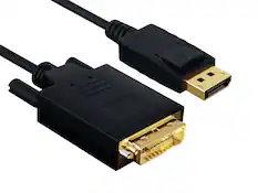 Front. Cable Leader - DisplayPort to DVI-D Cable, 1080p Full HD Male to Male for PC, Laptop to DVI Monitor or Display - Black.