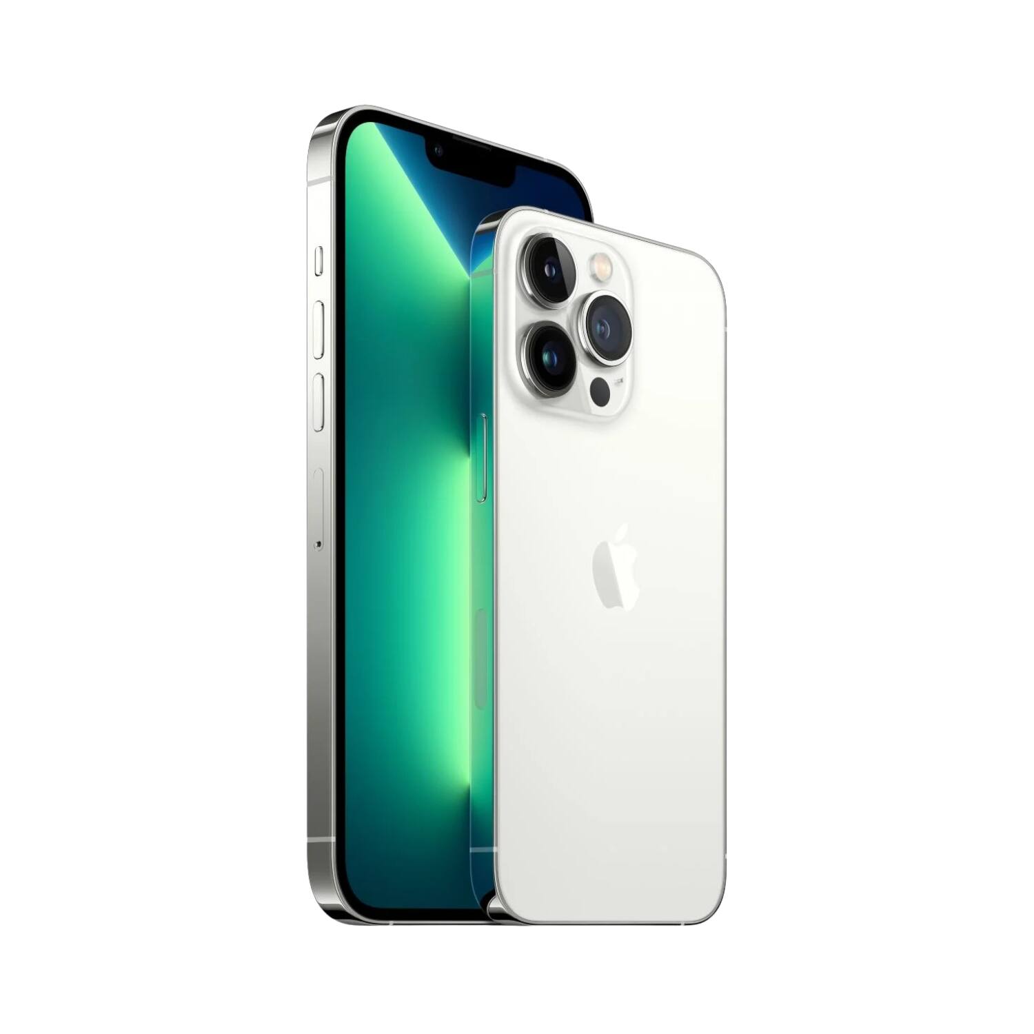 Back. Apple - iPhone 13 Pro A2483 (Fully Unlocked) 512GB w/ Pre-Installed Tempered Glass - Silver.