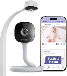 Hubble Connected - GoBaby AI Baby Monitor Camera w/ Covered Face & Rollover Alert, True Cry Detection, Sleep Trainer & More - 1 Camera