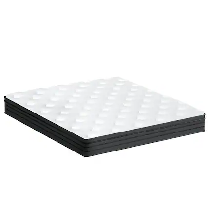 Front. Kadyn - 12 Inch Hybrid Mattress with Gel Memory Foam, Individual Pocket Spring, Medium Firm - White.