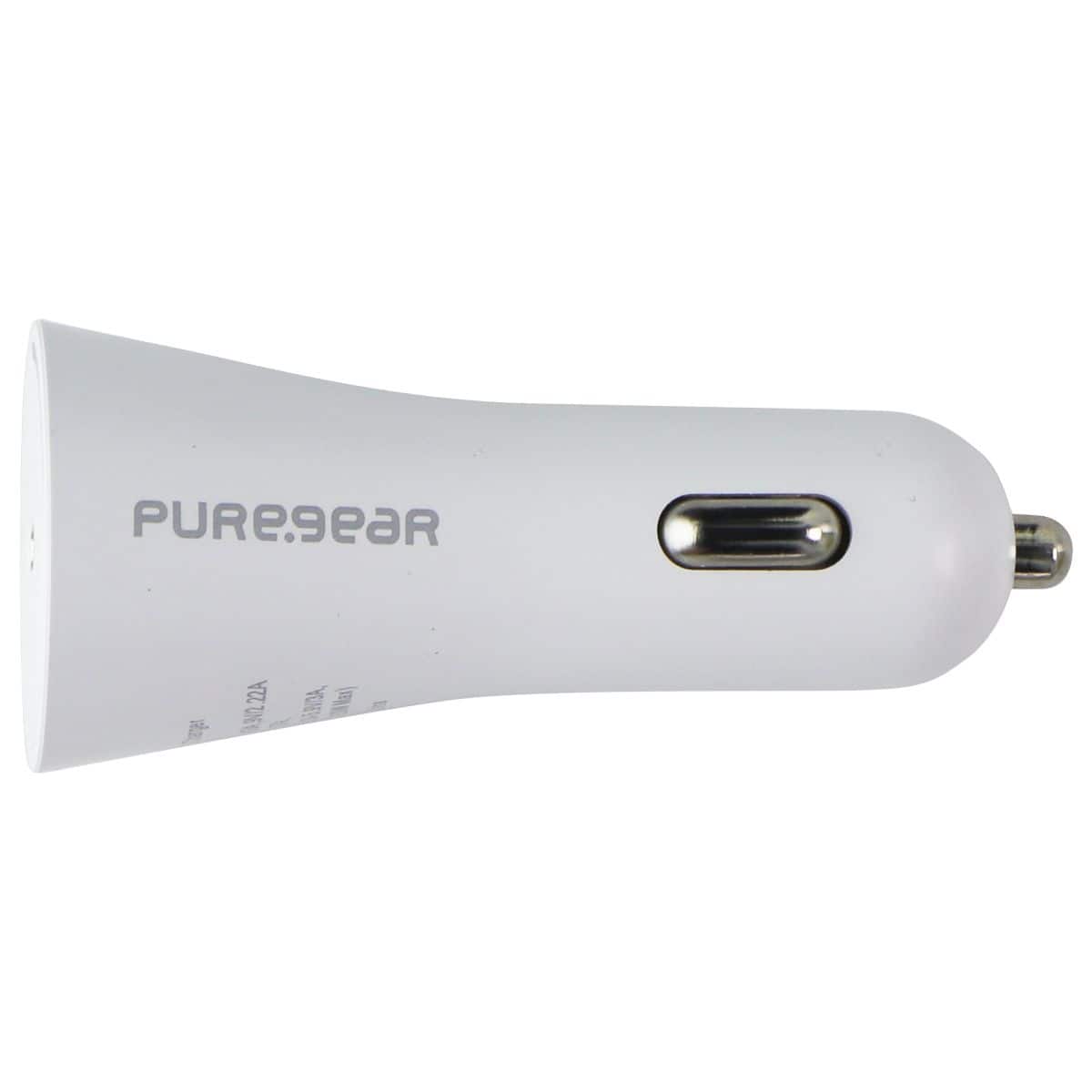 PureGear - LightSpeed 20W Lightning 8-Pin to USB-C Car Charger - White