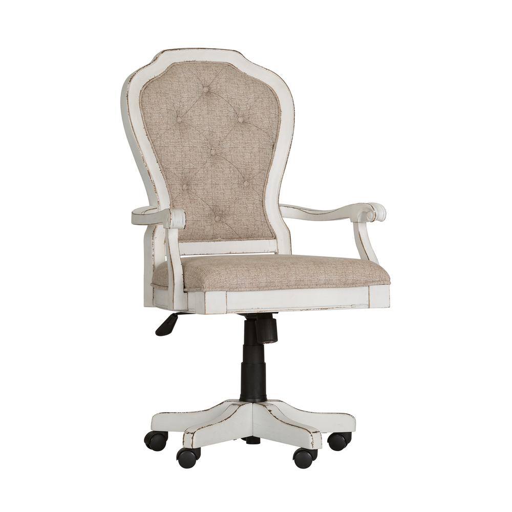 Left. Liberty Furniture Industries - Magnolia Manor Jr Executive Desk Chair in Antique White - White.