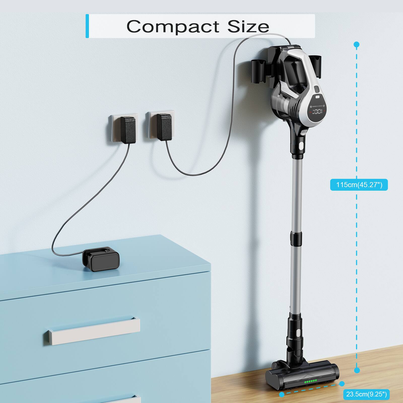 Compact Size - 115cm(45.27") 23.5cm(9.25")