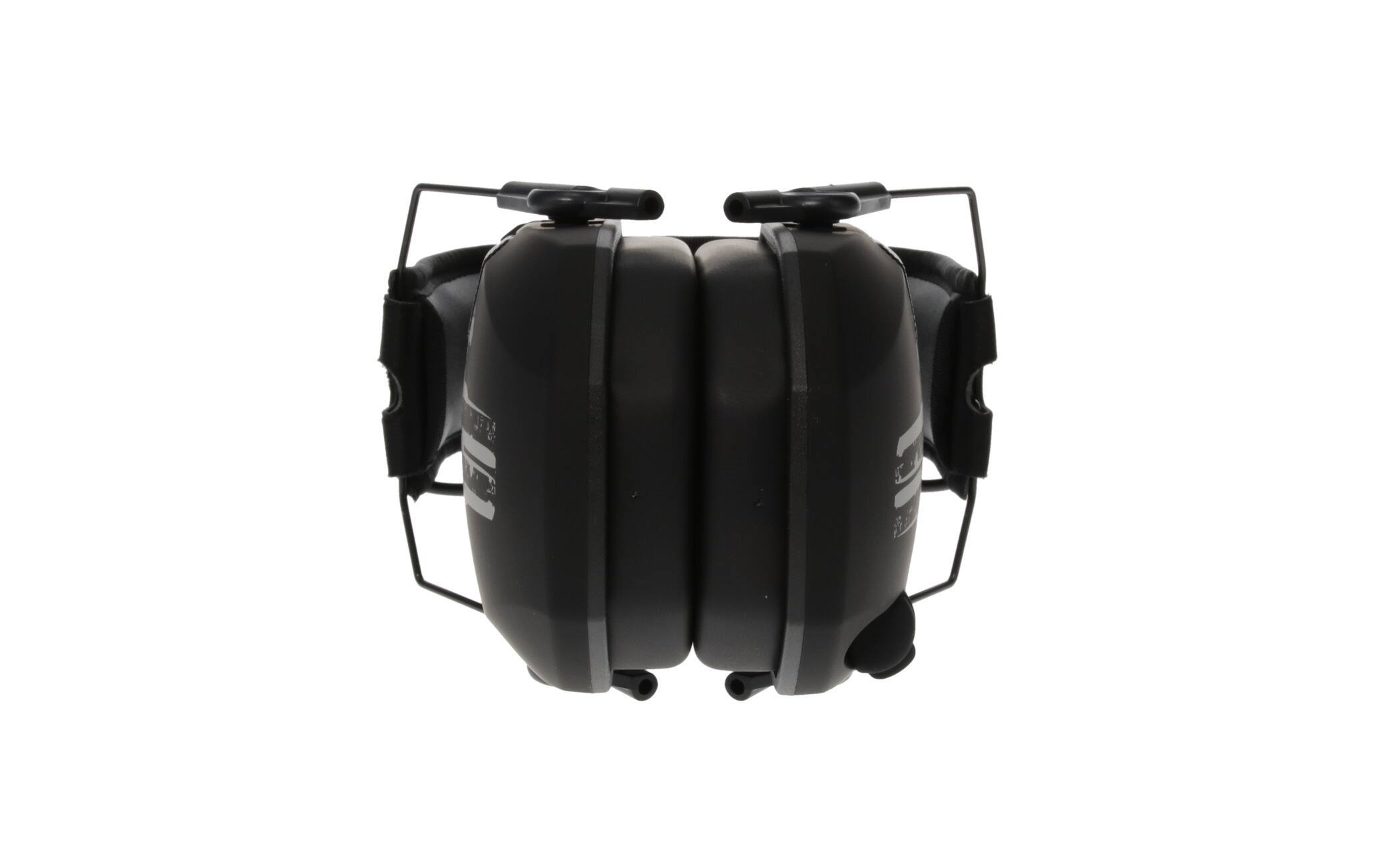 Back. Walker’s - Walker's Game Ear Razor Muffs (Punisher) with Protective Case - Black.
