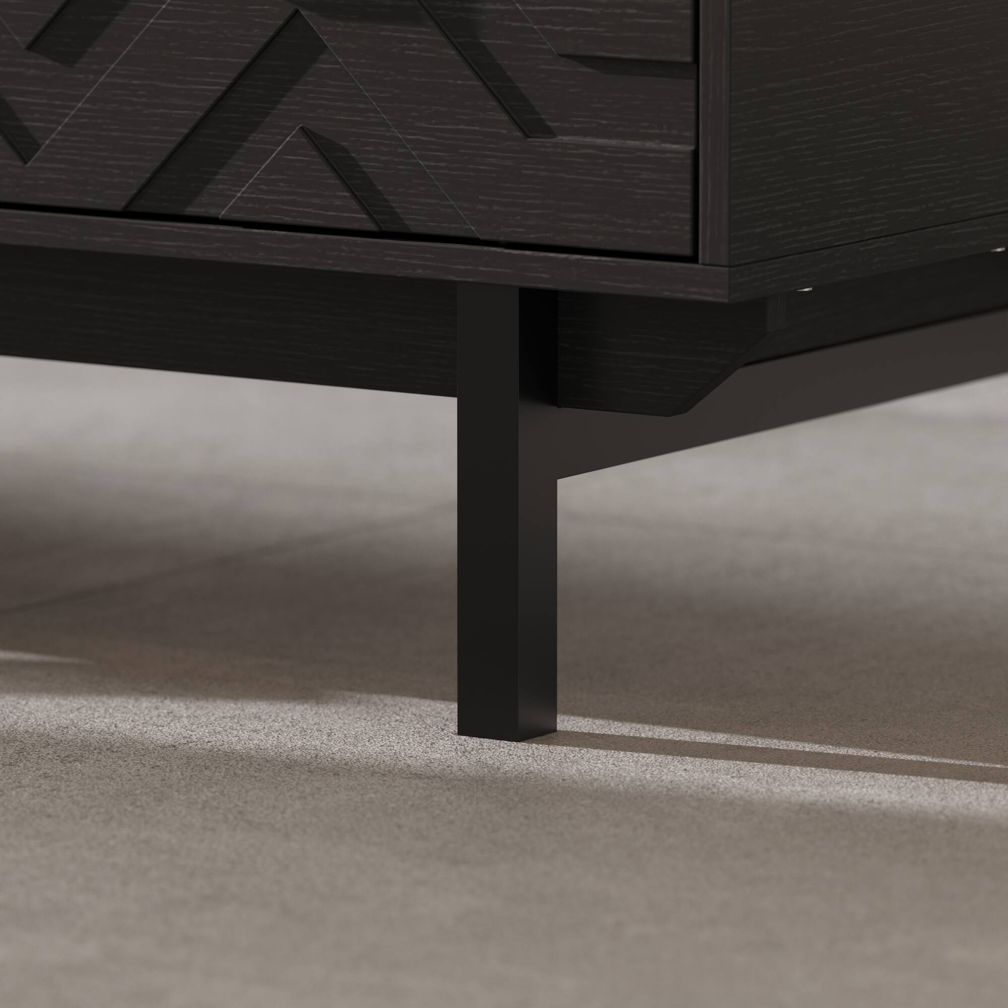 Alt View 7. FUFU&GAGA - Embossed Coffee Table with Dual Drawers and Artistic Carved Design for Living Room - Black.