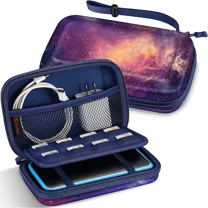 Front. Kitcheniva - Hard Shell Carrying Case For Nintendo 2DS XL And New 3DS XL Galaxy - Galaxy.