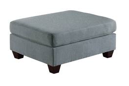 APRILSOUL - Living Room Furniture Cocktail Ottoman Grey Linen Fabric 1pc Plush Wooden Legs - Gray