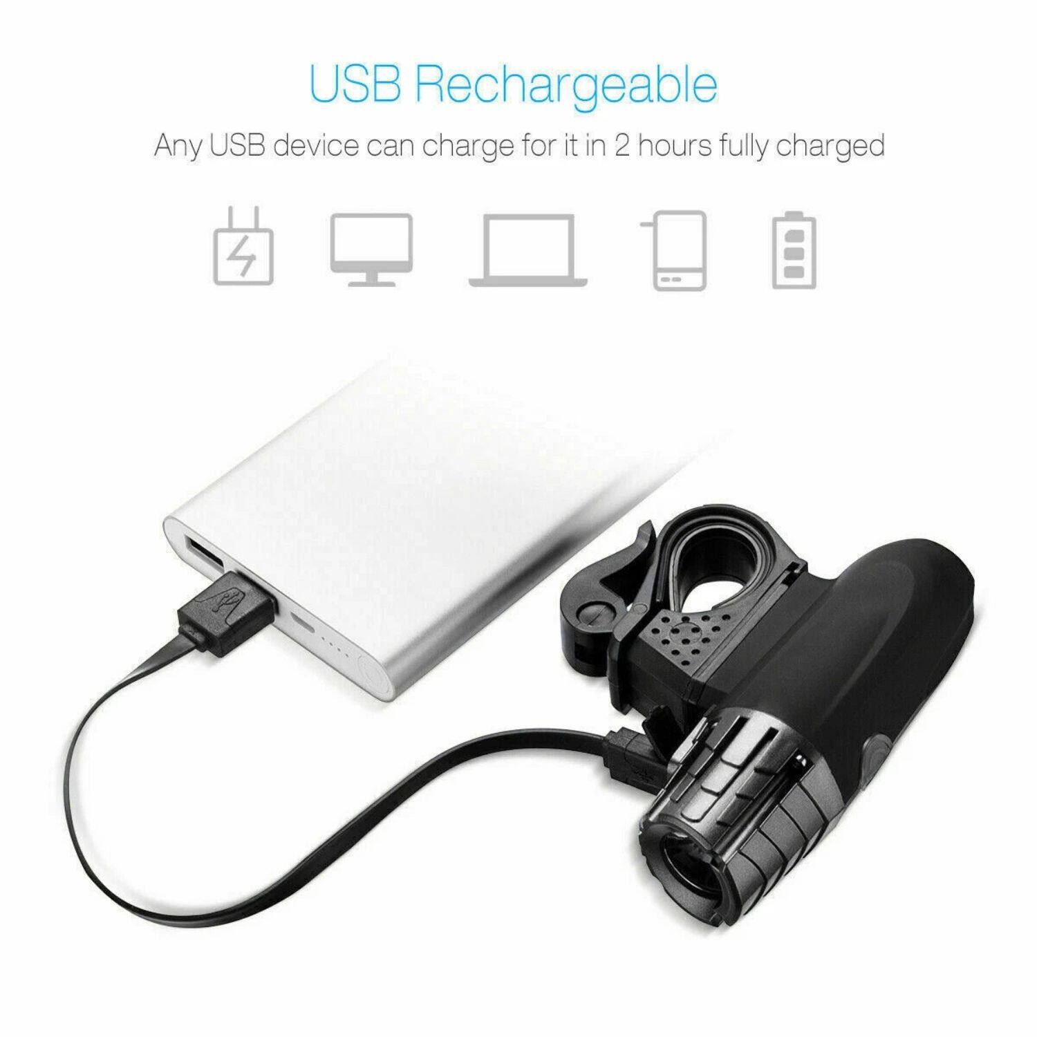 USB Rechargeable  
Any USB device can charge it in 2 hours fully charged
