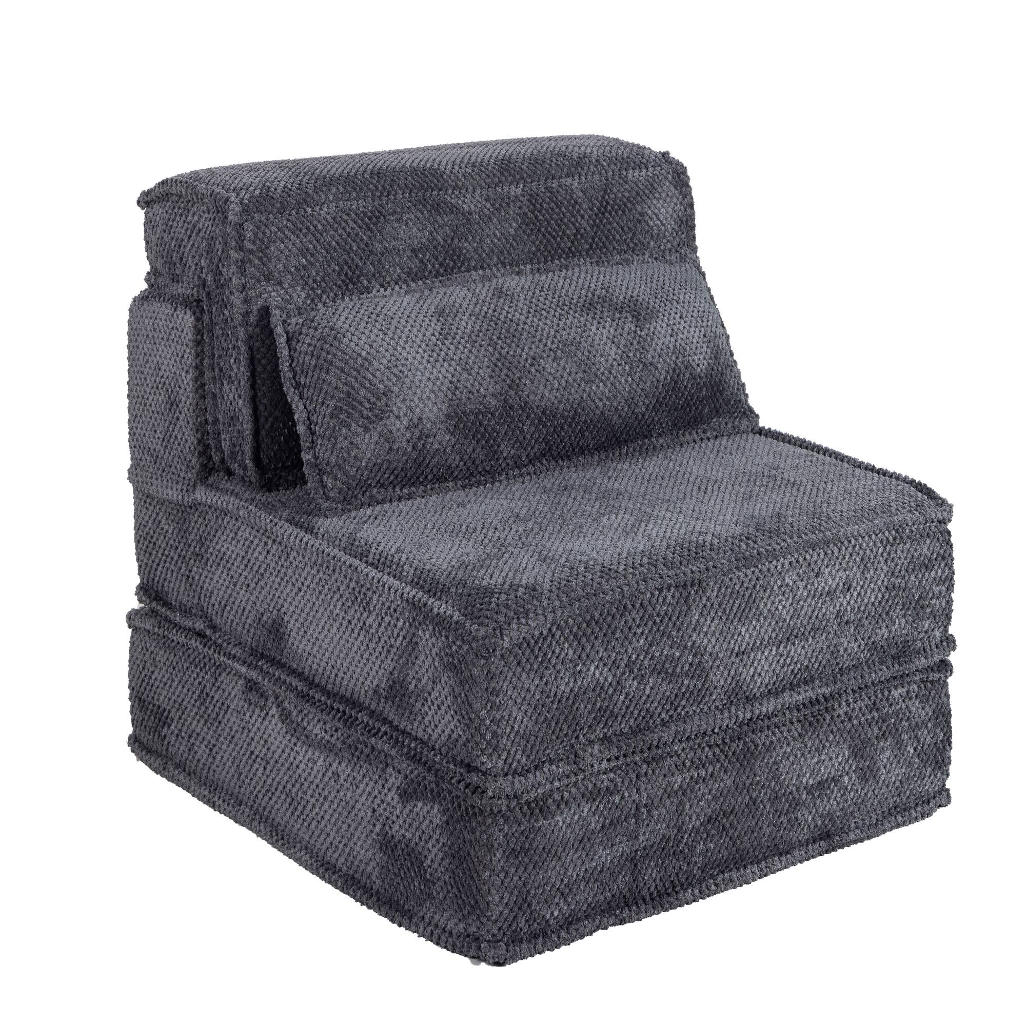 Alt View 9. Boyel Living - Convertible Foam Floor Lounge Chair with Pillow - Dark Grey.