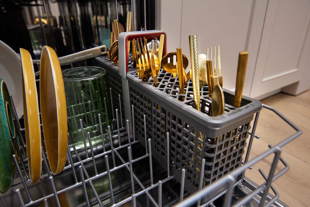 Alt View 15. KitchenAid - 24" Top Control Built-In Dishwasher with 360 Max Jets Third Rack and ProDry System, 44 dBA - PrintShield Stainless.