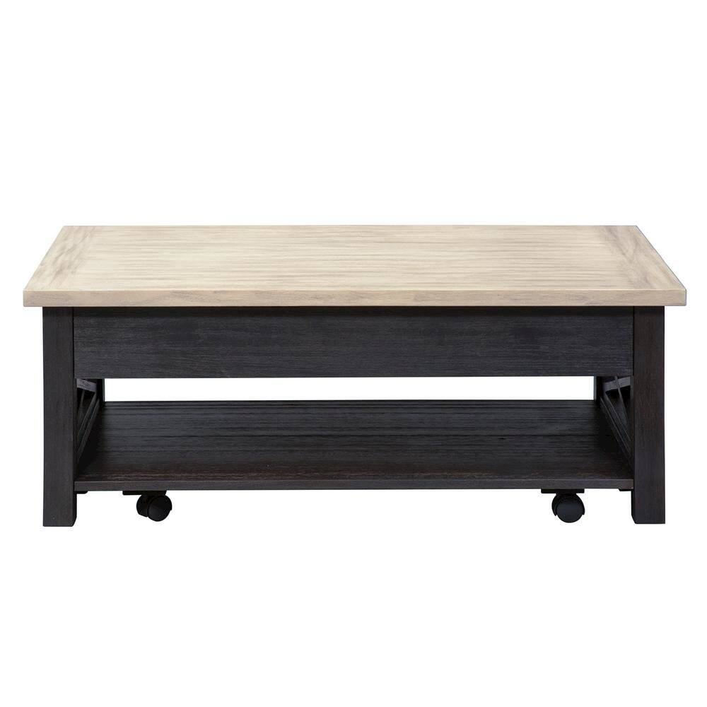 Angle. Starlight Canyon Home - Black Lift Top Cocktail Table – Living Room Center Table and Coffee Table - Black.