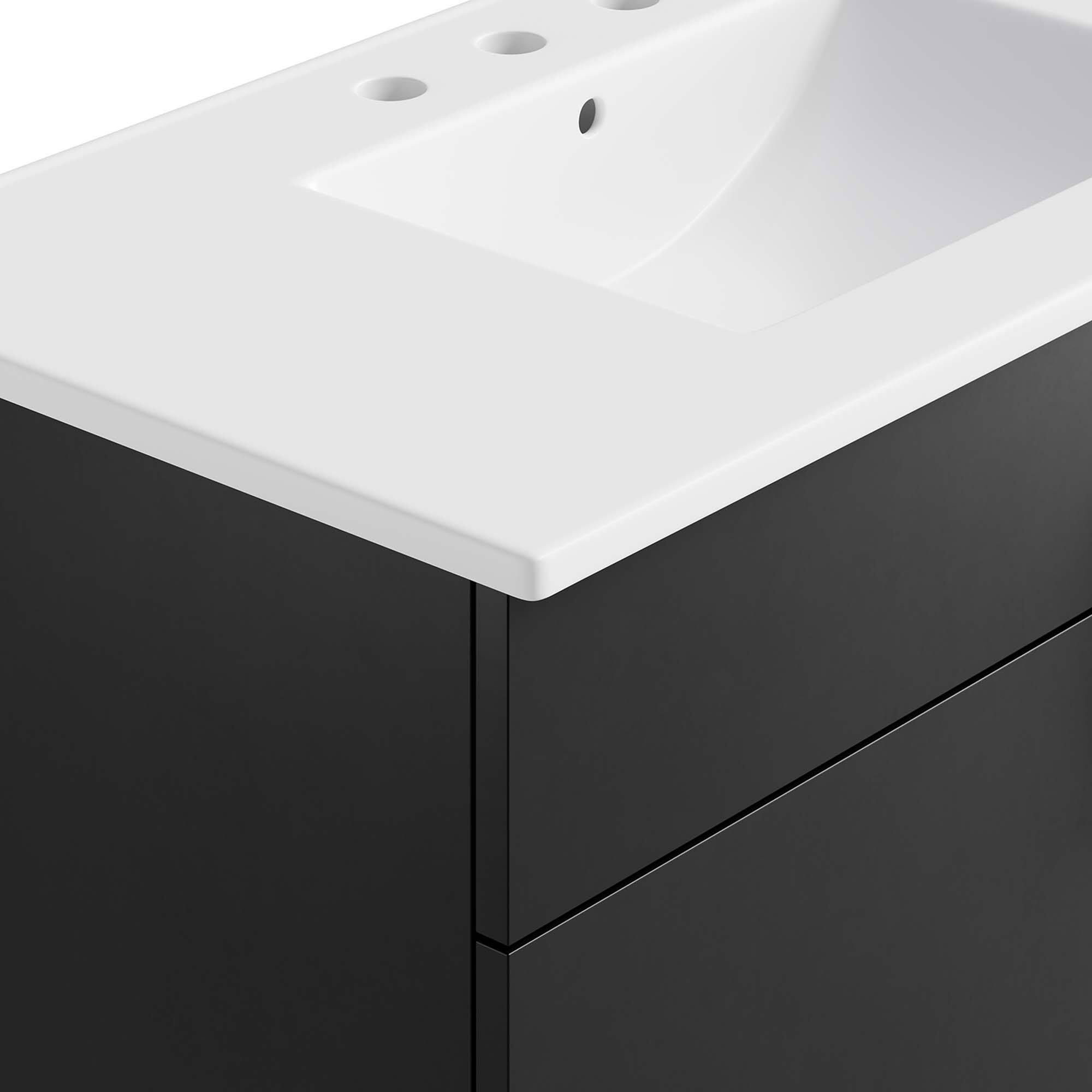 Alt View 7. Modway - Miles Bathroom Vanity Basin Included by Modway - White Black.