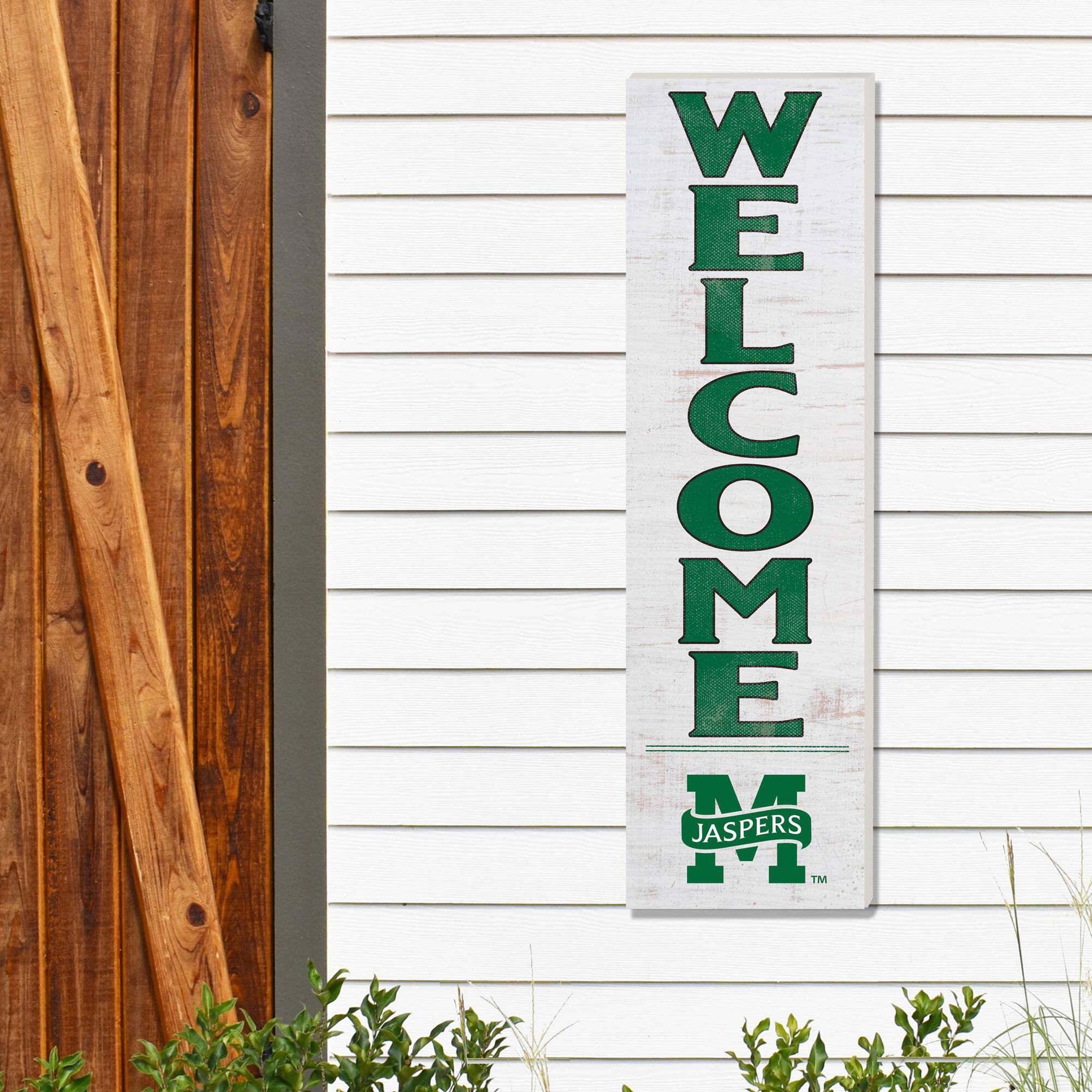 Jardine Manhattan Jaspers 10'' x 35'' Indoor/Outdoor Welcome Sign White ...