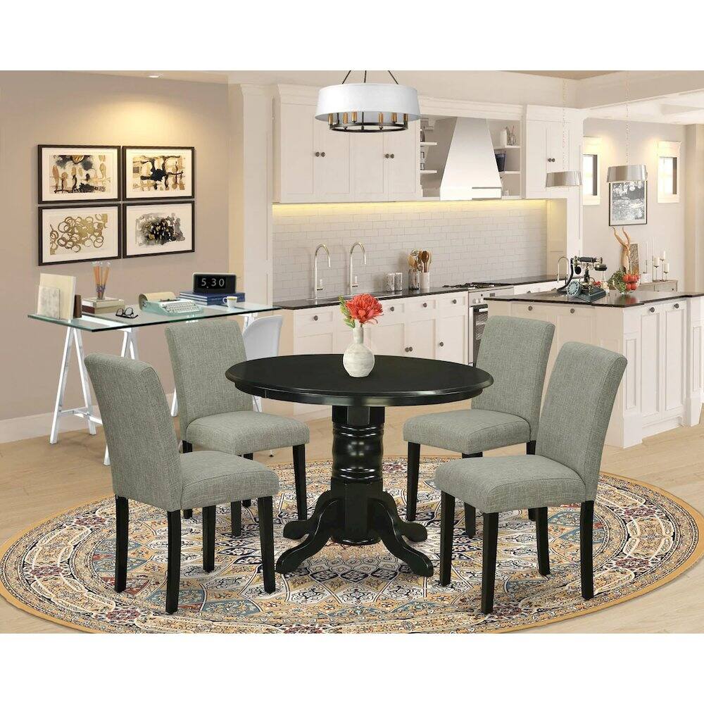 Alt View 7. East West Furniture - Dining Room Set Black - Brown.