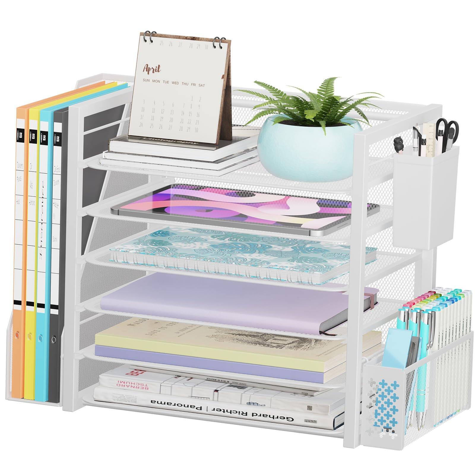 6 Tier White-File Holder