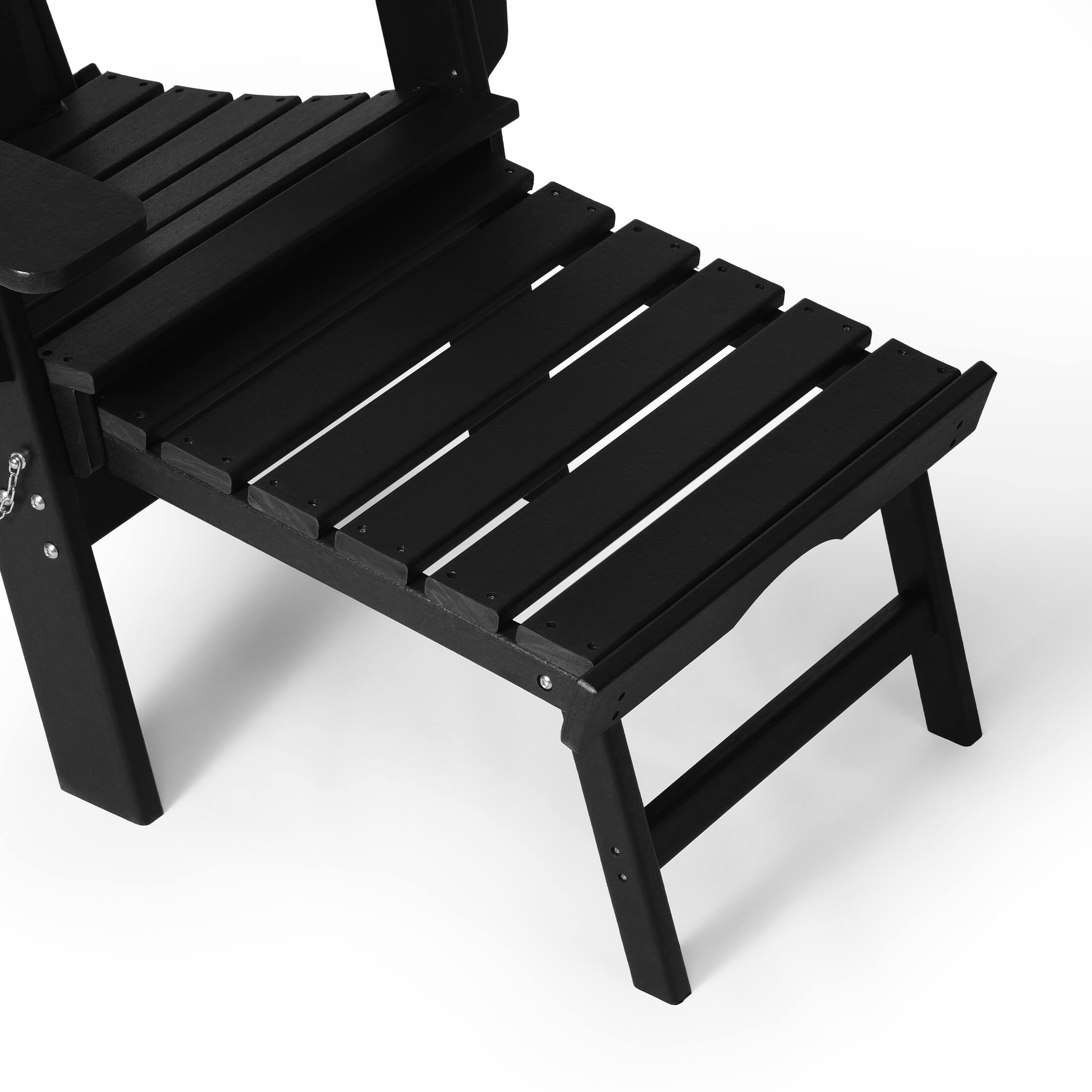 Alt View 6. WestinTrends - WestinTrends Malibu Folding Adjustable Adirondack Chair with Retractable Ottoman and Cup Holder (Set of 2) - Black.