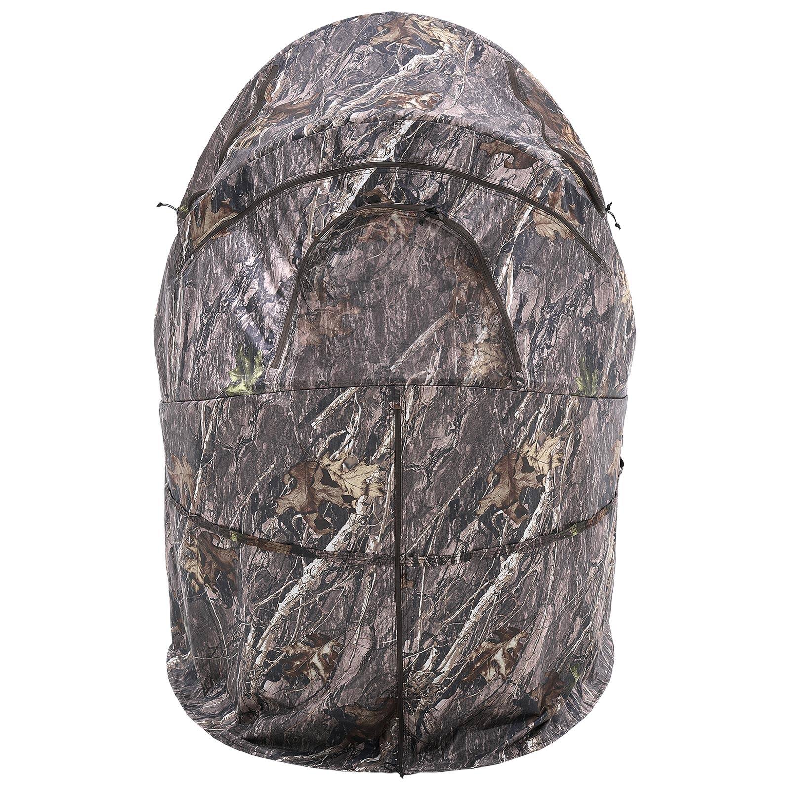Alt View 5. VEVOR - Hunting Blind, Single Person Ground Blinds with Carrying Bag, Portable Camouflage Tent, Reinforced Durable Concealed - camouflage color.