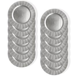 American Atelier - Burst Charger Plate Set- 12 Pieces - Silver