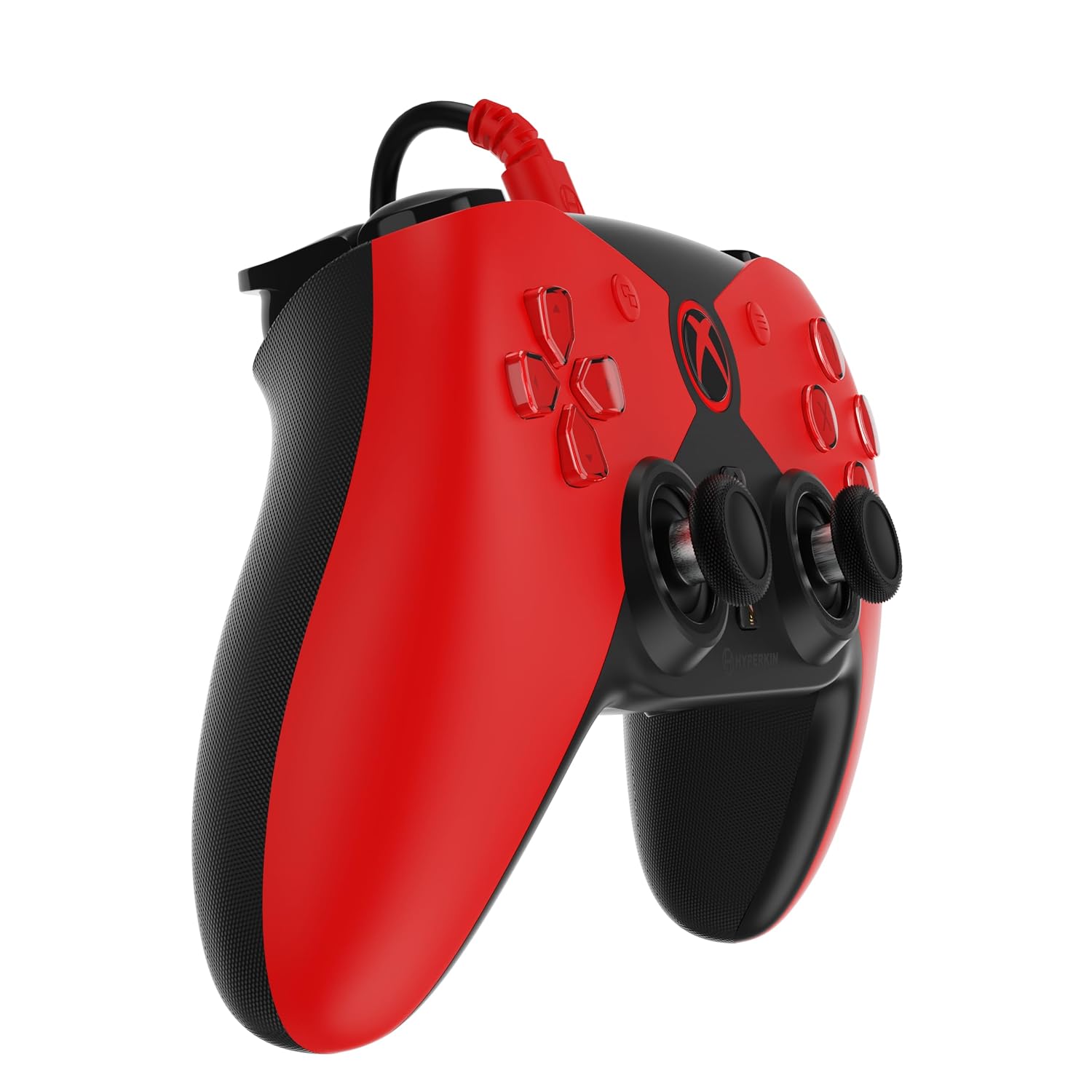 Left. Hyperkin - Hyperkin The Competitor Wired Controller Red For Xbox One, Xbox Series S/X, & PC - Officially Licensed by Xbox - Red.