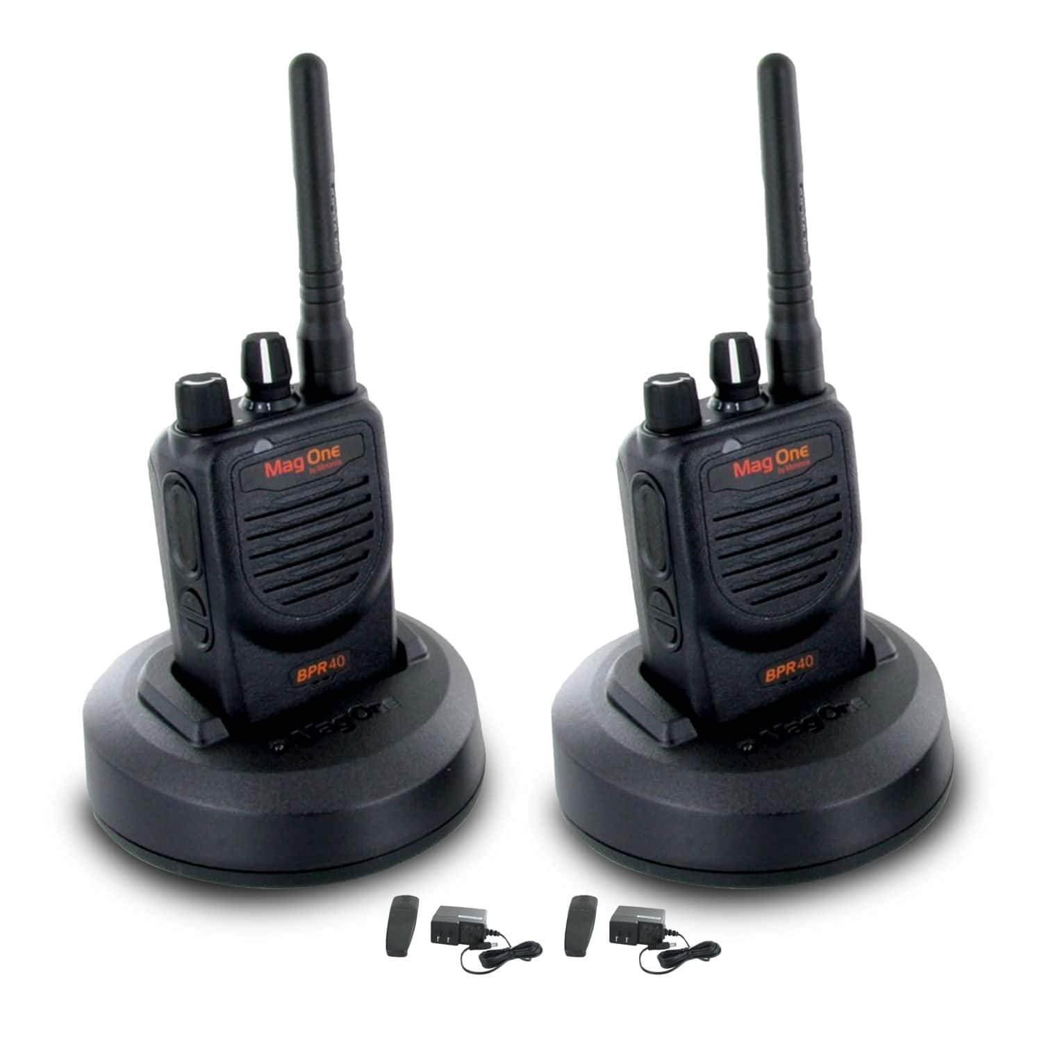 Motorola Solutions - 2 x Motorola BPR40 Mag One Series 4W 8-Channel UHF Two-Way Radio - Bundle - Black