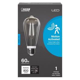 FEIT ELECTRIC - ST19 E26 (Medium) LED Motion Activated Bulb Daylight 60 Watt Equivalence 1 pk