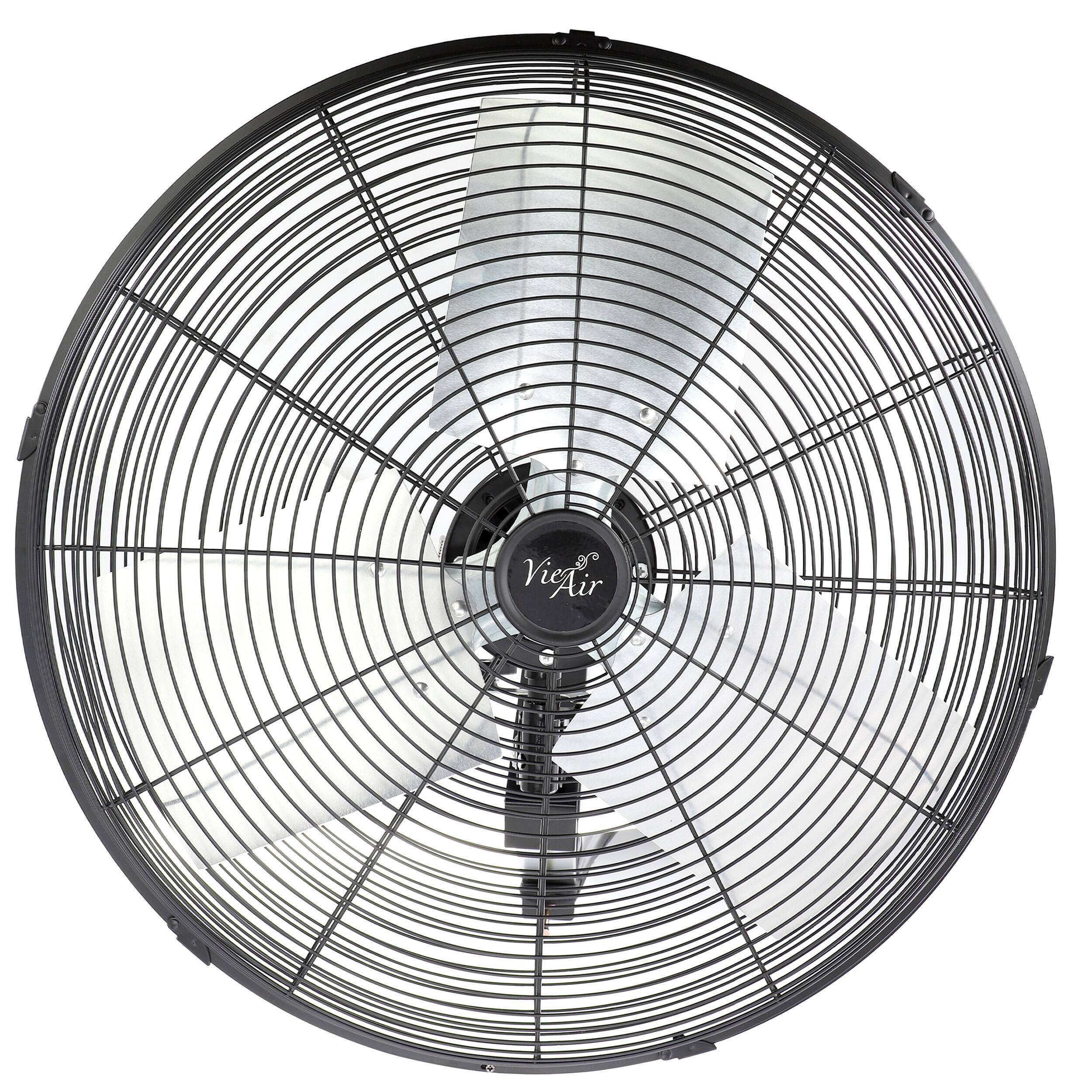 Alt View 1. VieAir - Vie Air 20 Inch Indoor Oscillating Industrial Wall Fan - Black.