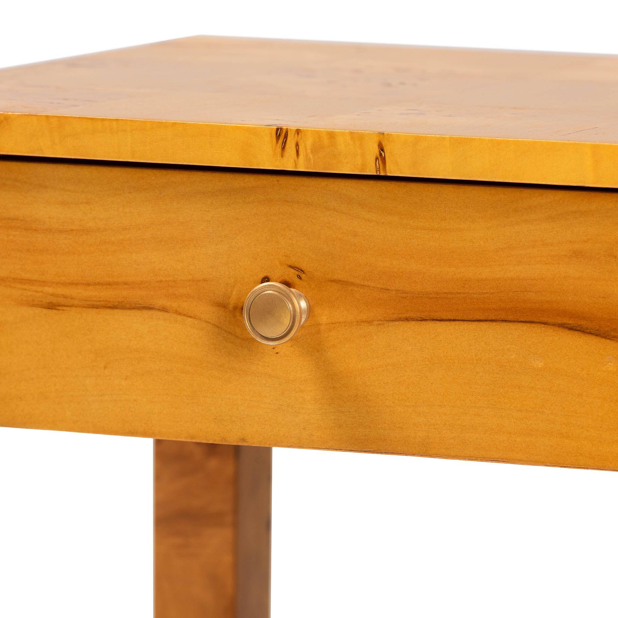 Alt View 1. bali & pari - Azmi Modern and Contemporary Natural Mappa Burl Wood 2-Drawer Nightstand - Light Mappa Burl.