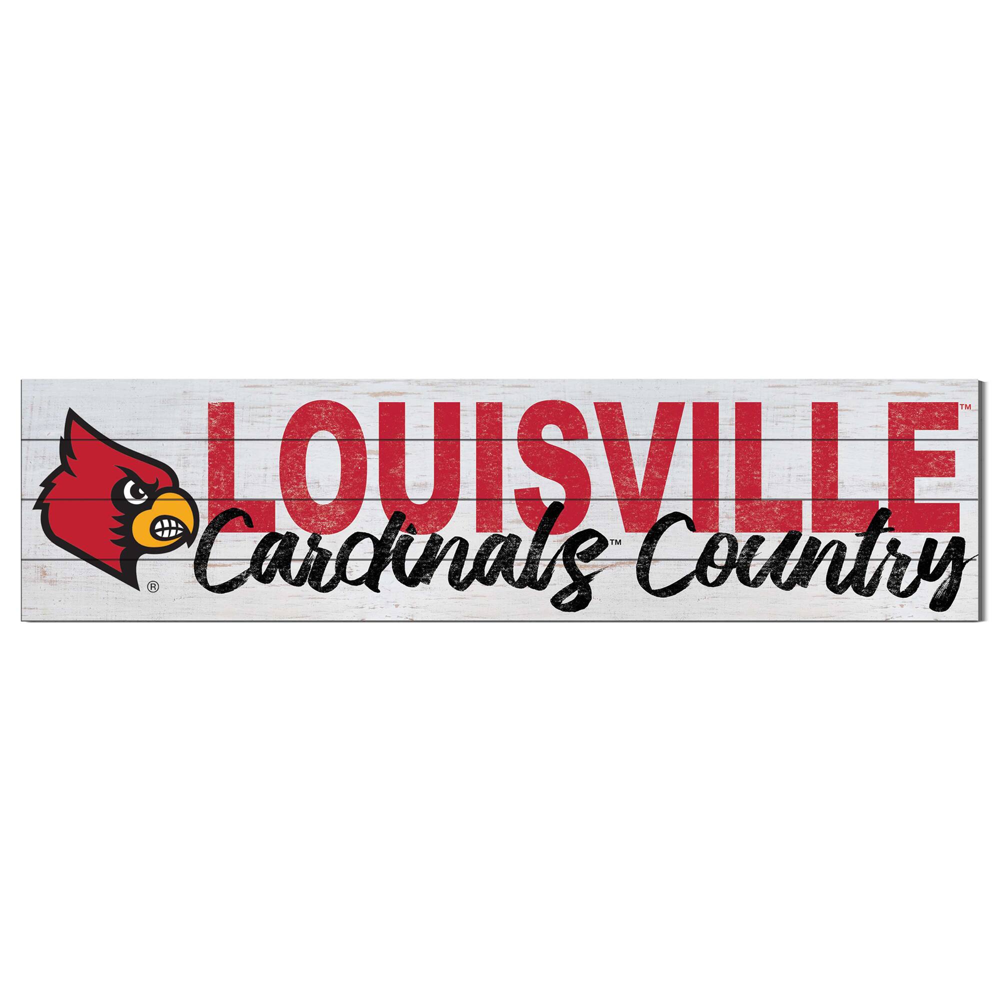 Louisville Cardinals 40'' x 10'' Logo Sign