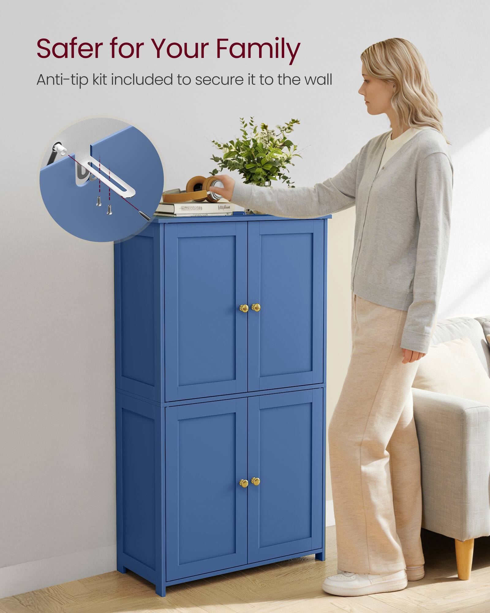 Safer for Your Family  
Anti-tip kit included to secure it to the wall