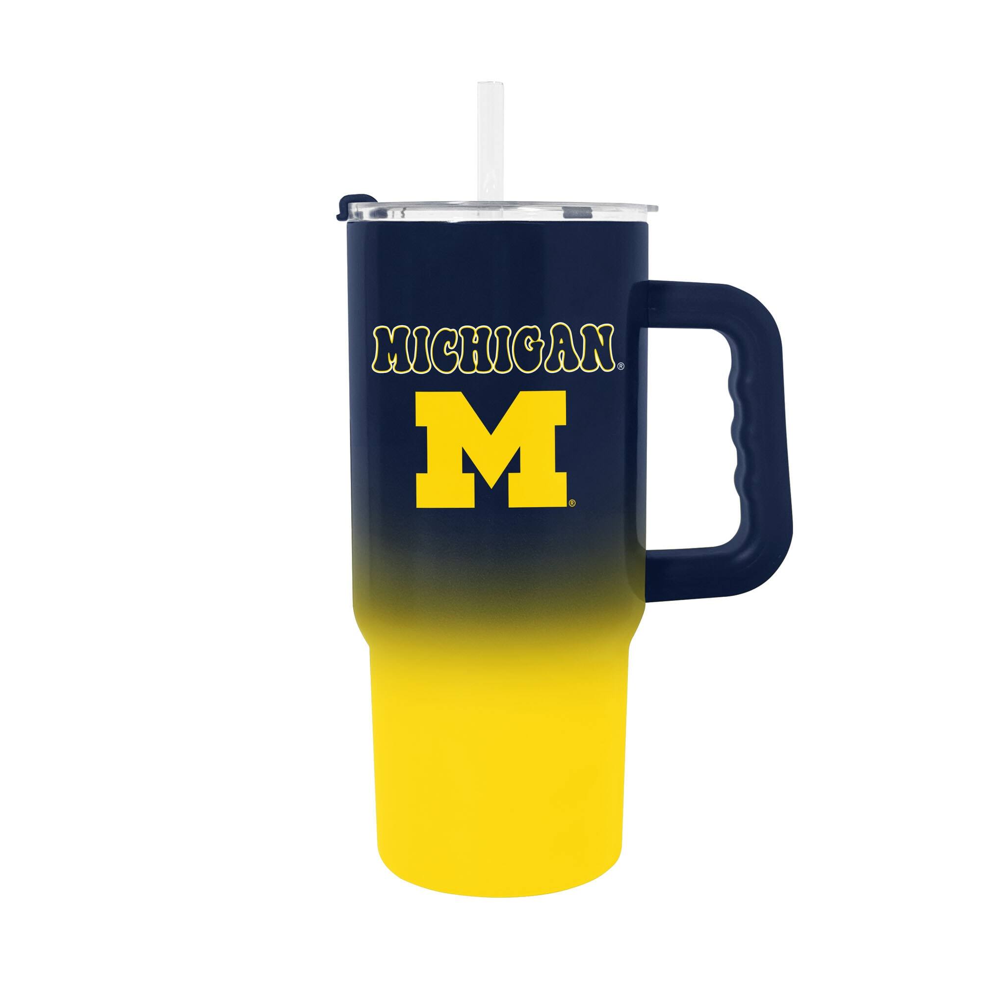 Alt View 1. Logo Brands - Michigan Wolverines 24oz. Ombre Stainless Steel Tumbler - Multicolor.