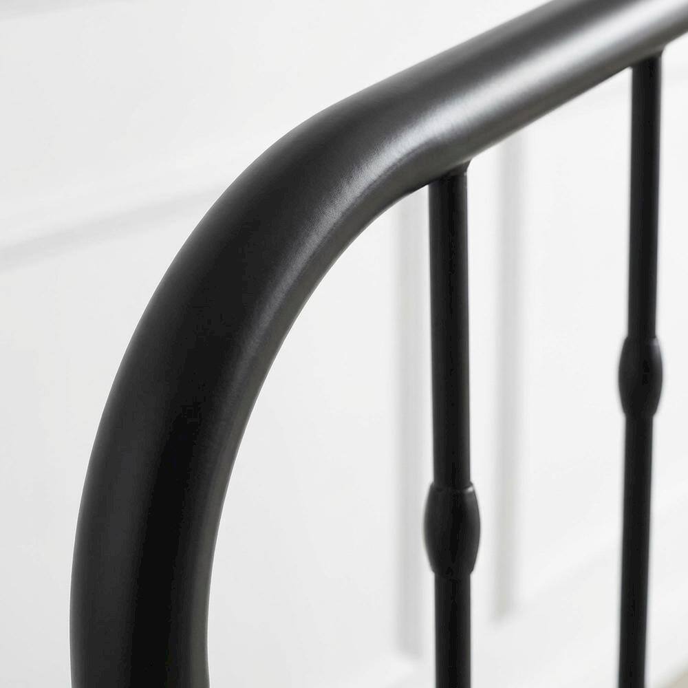 Back. FurniFact - Metal Queen Headboard with Sturdy Frame and Contemporary Design - Black.