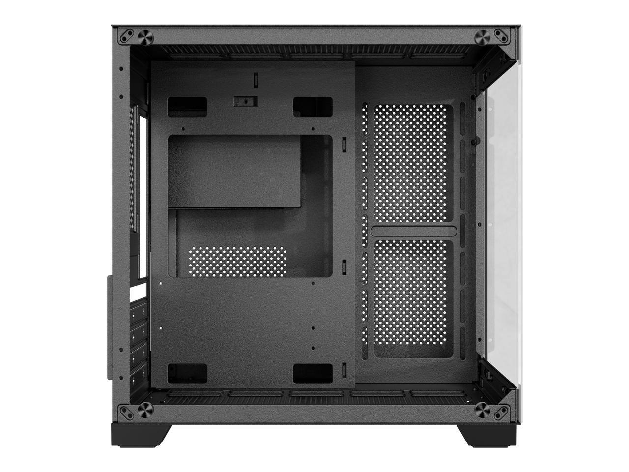 Alt View 2. DIYPC - DIYPC DIY-CUBE01-BK USB3.0 Tempered Glass Micro ATX Case (Dual Glass, Fans Not Included) - Black.