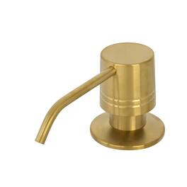 Akicon - Brass Built-in Soap Dispenser for Kitchen Sink Refill from Top with 17 oz. Bottle - Brushed Gold