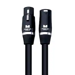 Monster - Prolink Studio Pro 2000 XLR Microphone Cable 50 ft Balanced Mic Cable, Gold XLR Male to Female Connectors - Black