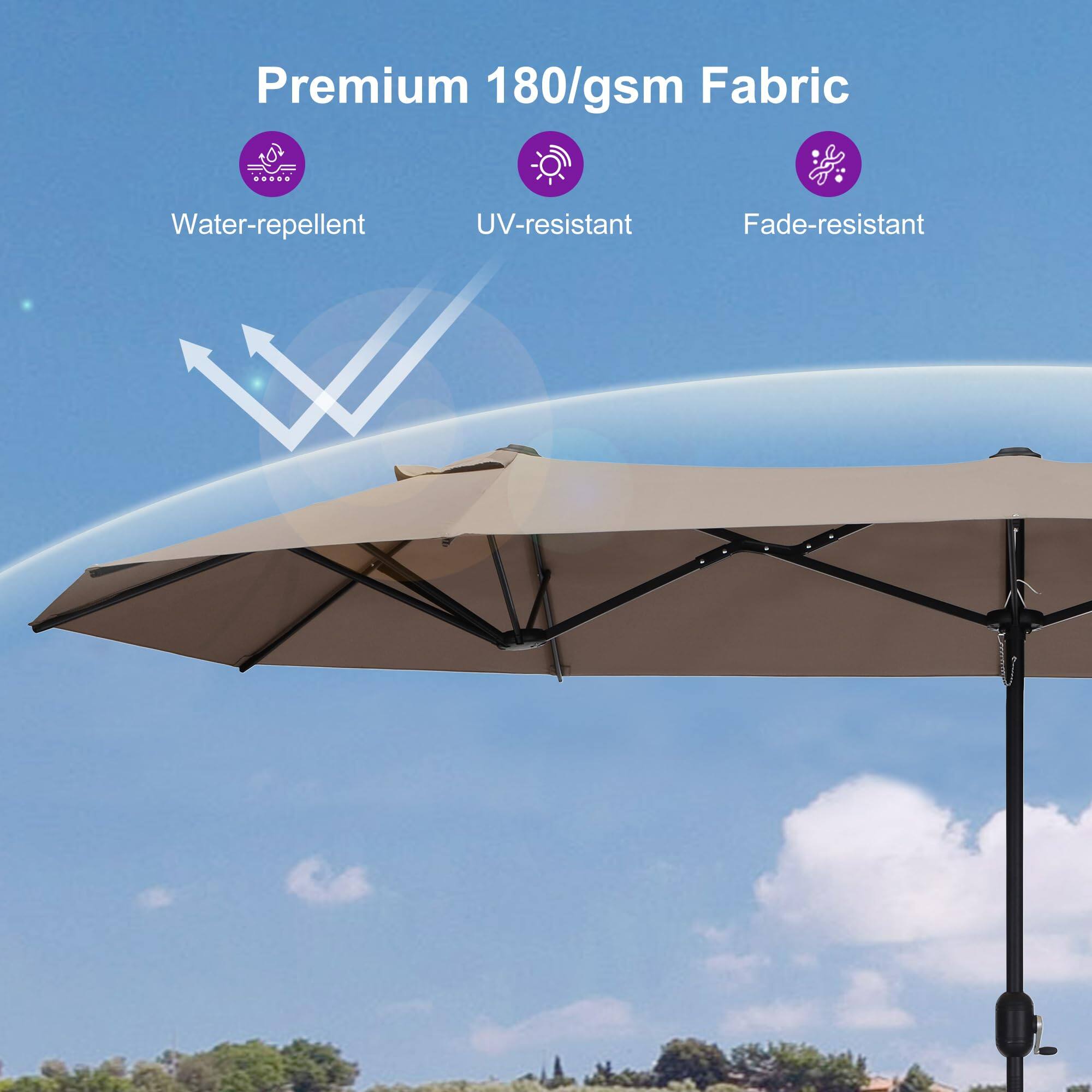 Premium 180/gsm Fabric

- Water-repellent
- UV-resistant
- Fade-resistant