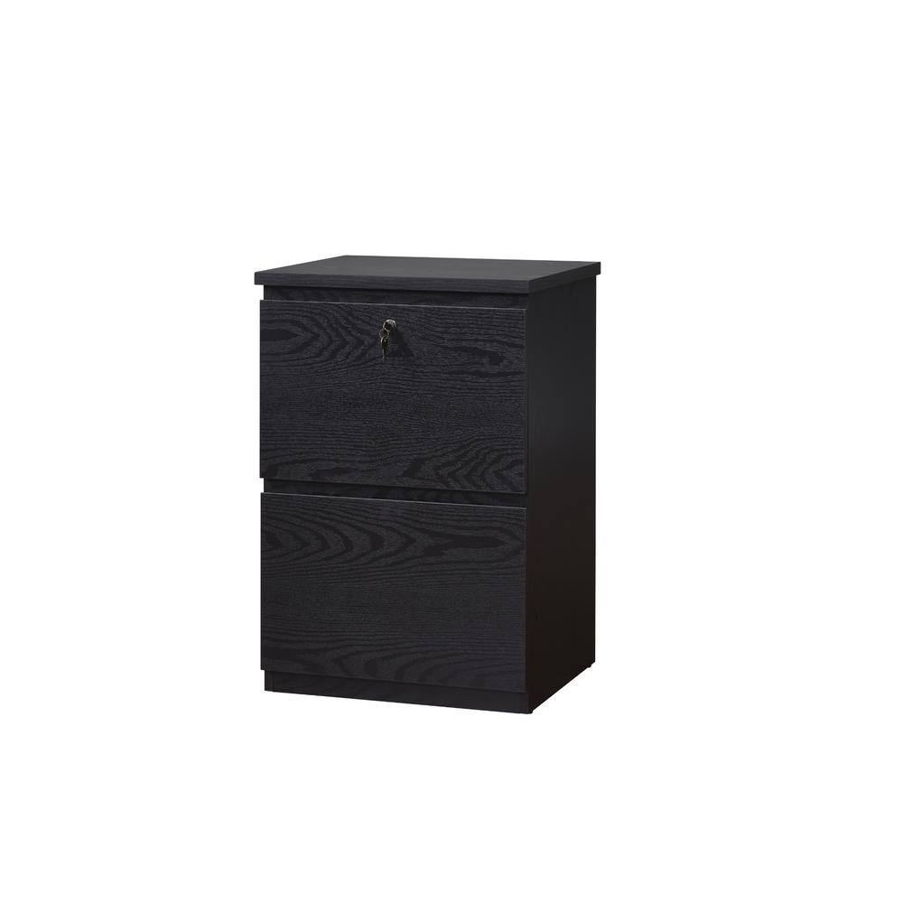 Alt View 1. KOWO - 2 Drawer Wood File Cabinet With Lock - Black.