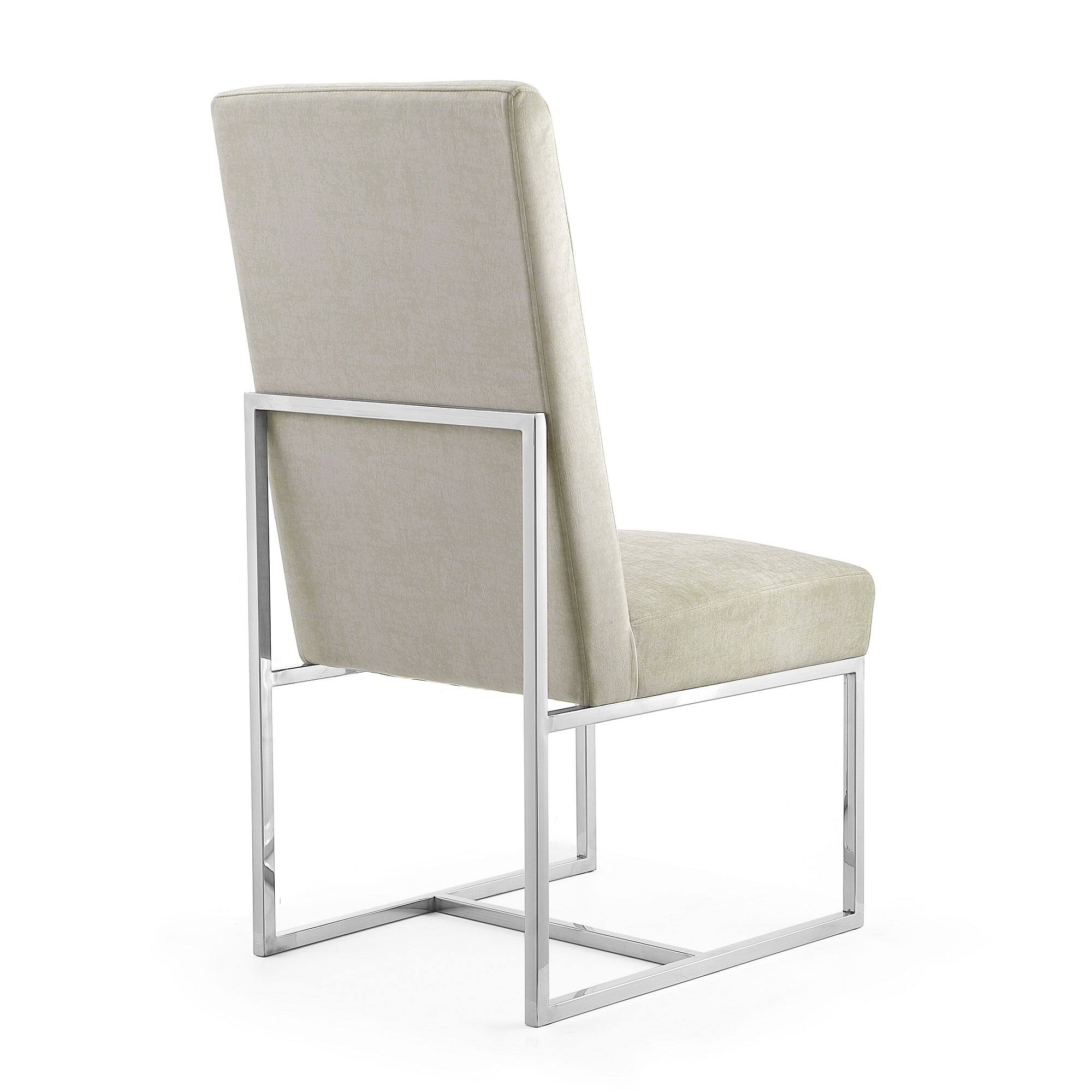 Alt View 2. Manhattan Comfort - Element Modern Metal Velvet Dining Chair - Champagne.